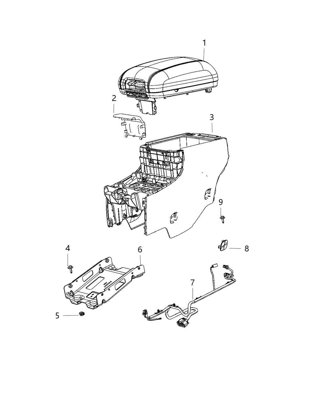 Mopar 1YU74LV5AC Armrest-Console