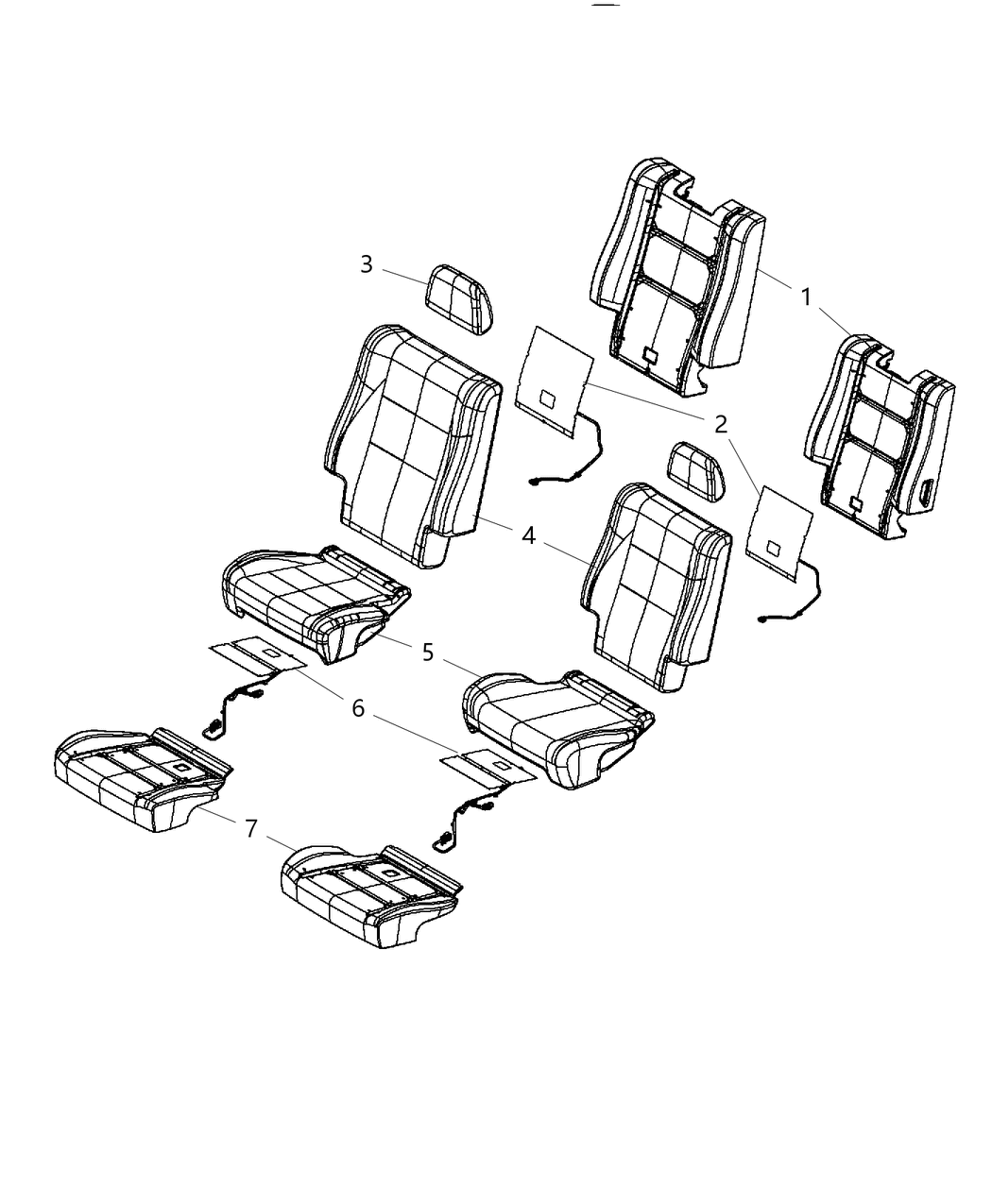 Mopar 6QS58JR1AA Rear Seat Back Cover