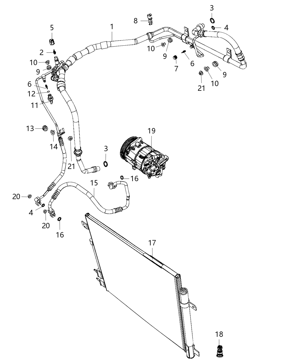 Mopar 68227749AD Line-A/C Suction & Discharge