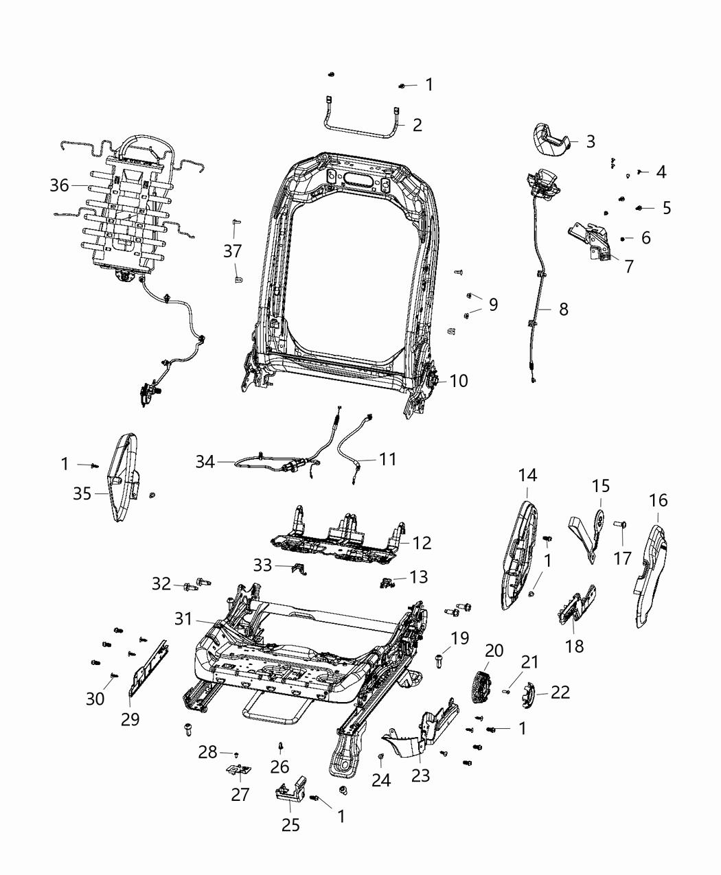 Mopar 68276610AG Front Seat Back