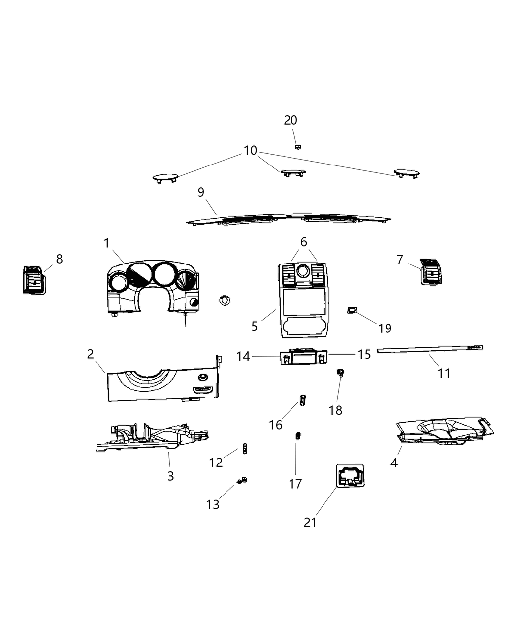 Mopar 1LC591DBAA Bezel-Instrument Panel