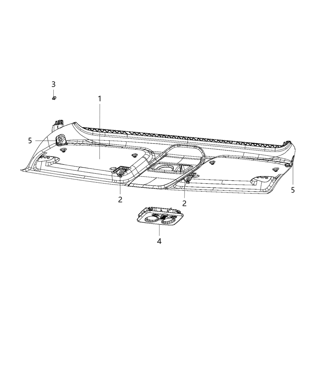 Mopar 5YG90LDMAA Console-Overhead