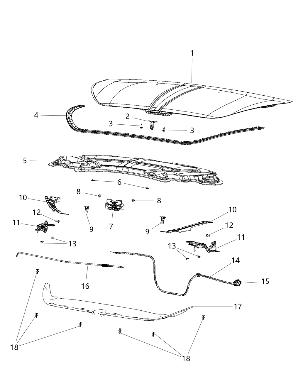 Mopar 68082114AA Hood Prop Rod