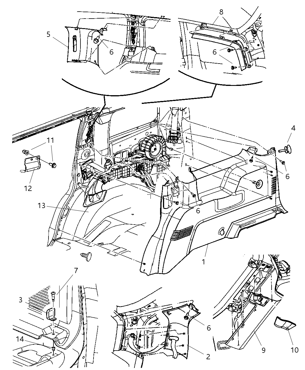 Mopar 5KS63BD1AB Panel-Quarter Trim