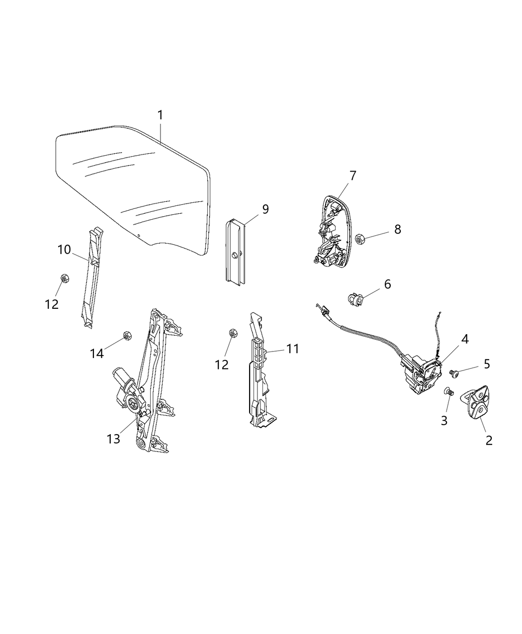 Mopar 68259434AA Front Door Window Regulator