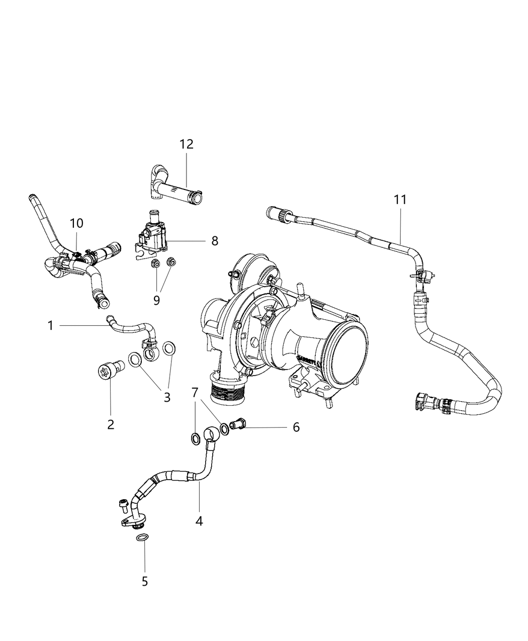 Mopar 4892966AB Tube-Turbo Water Inlet