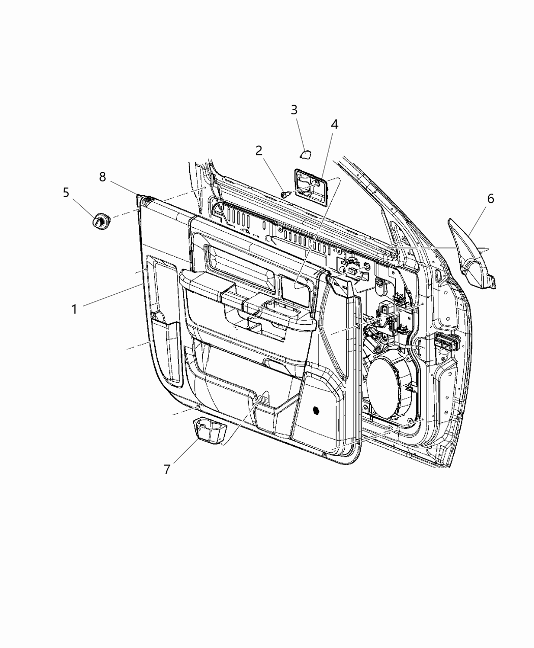 Mopar 1EA36XDVAD Panel-Front Door Trim