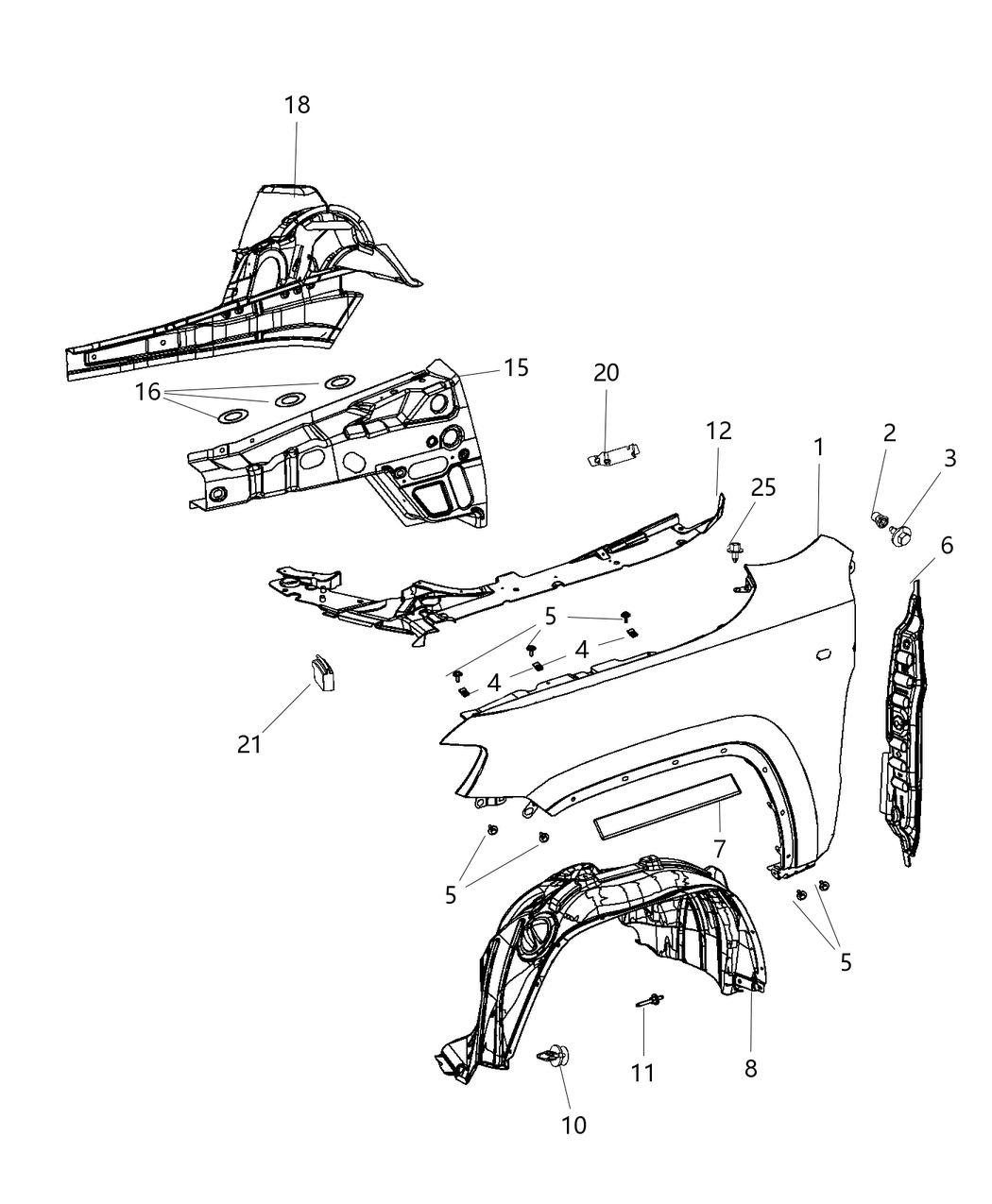 Mopar 55079293AG SILENCER-WHEELHOUSE Inner