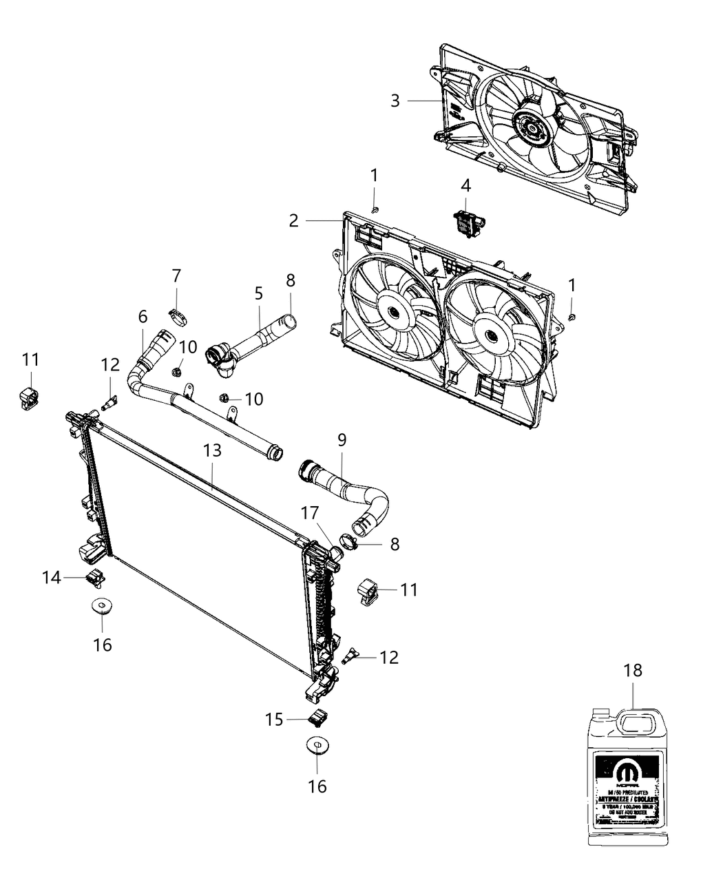 Mopar 68288296AB Radiator Inlet