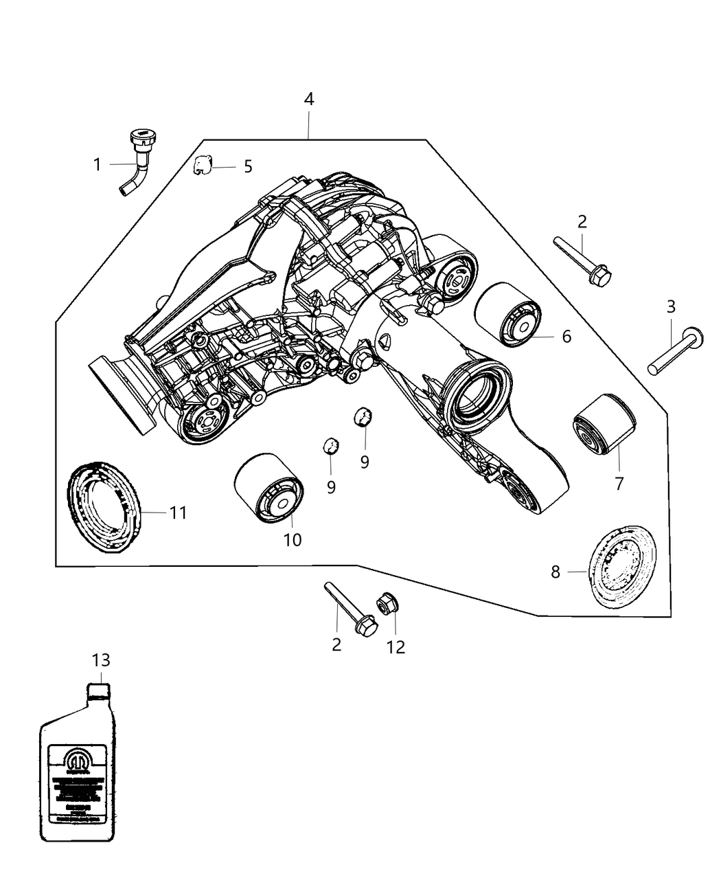 Mopar 68352179AA Different-Front Axle