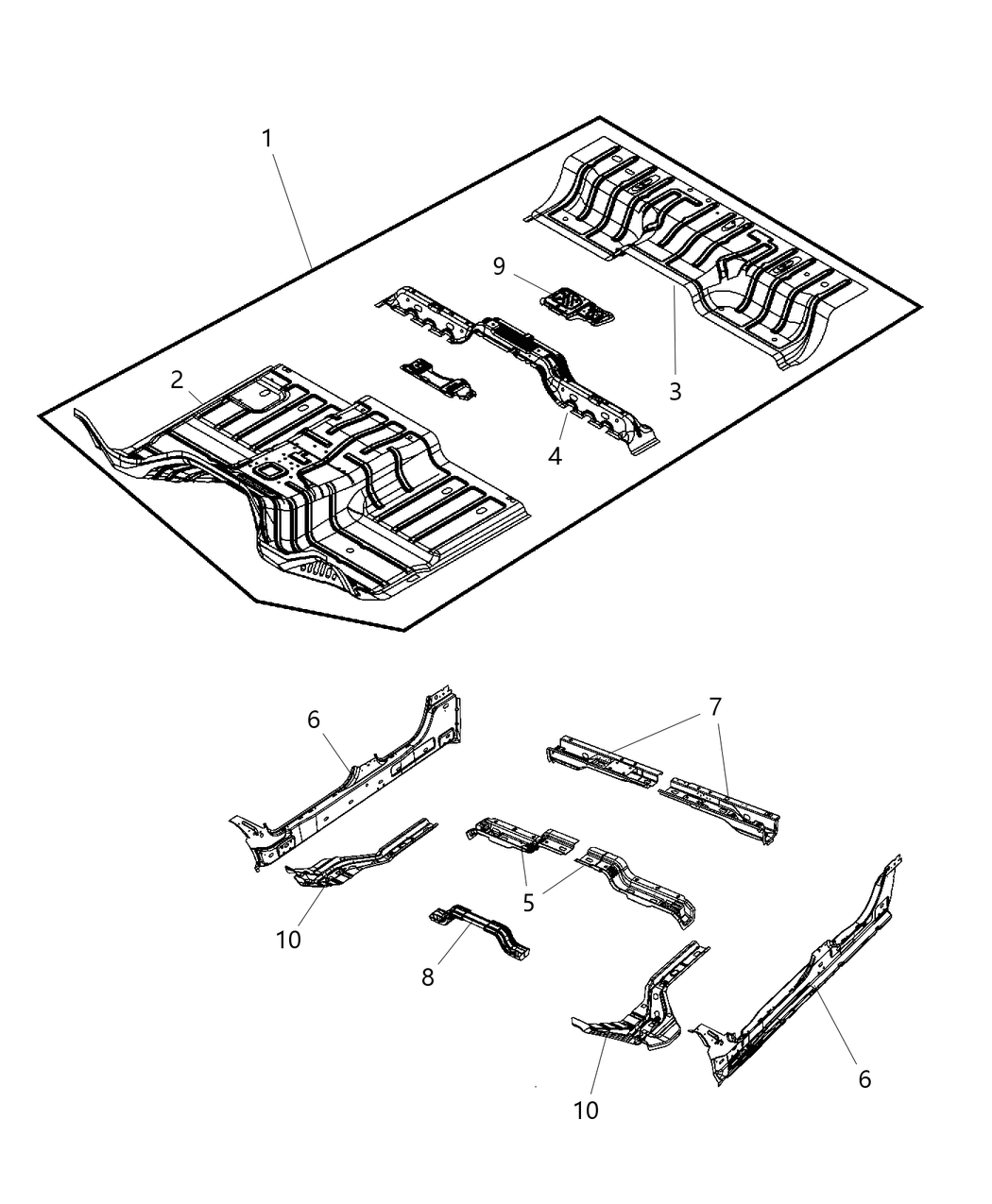 Mopar 68137954AB CROSMEMBE-Rear Floor