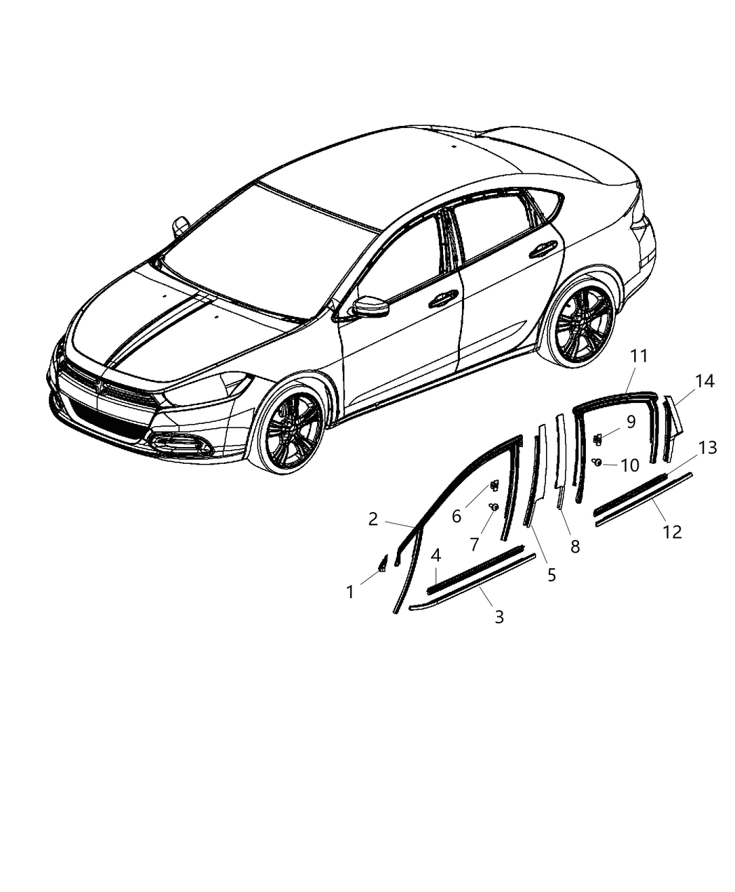 Mopar 68082733AD APPLIQUE-B Pillar