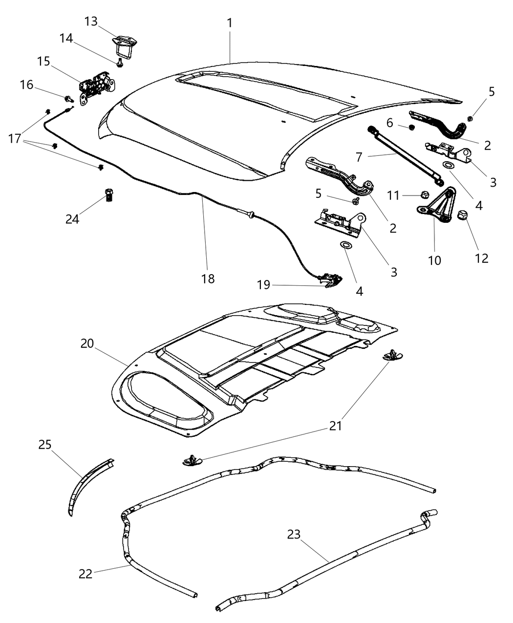 Mopar 68084598AA Seal-Hood