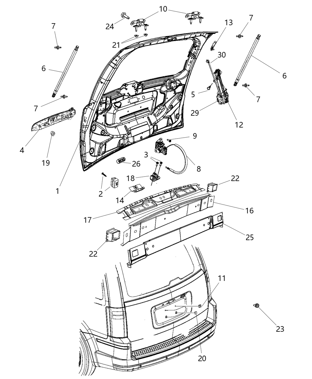 Mopar 68089034AC Liftgate Prop