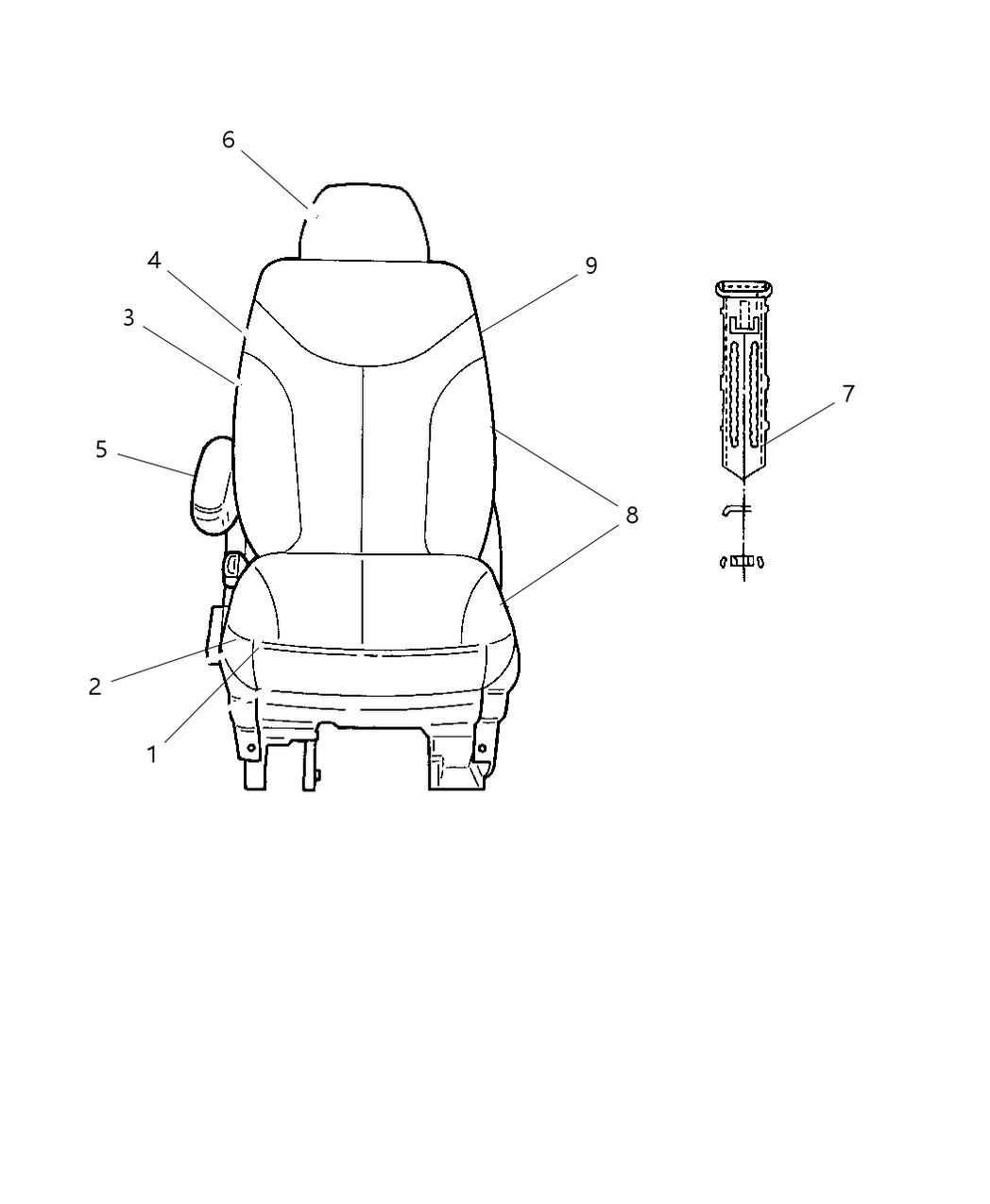 Mopar UE841QLAA Seat Back-Front