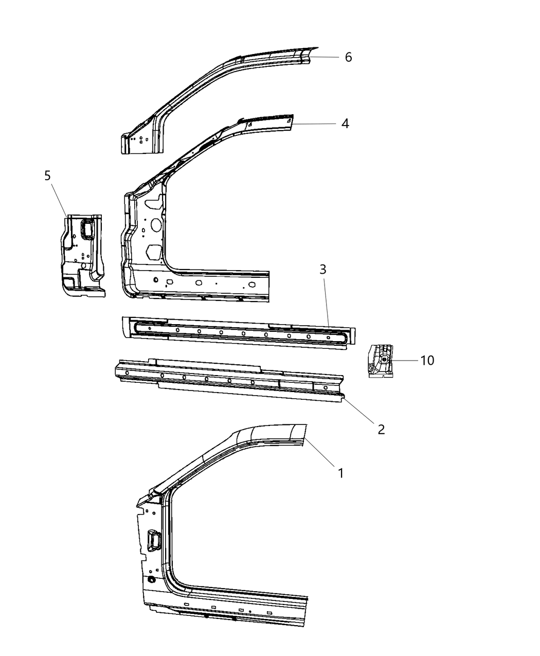 Mopar 68044191AE REINFMNT-Body Side Aperture Front