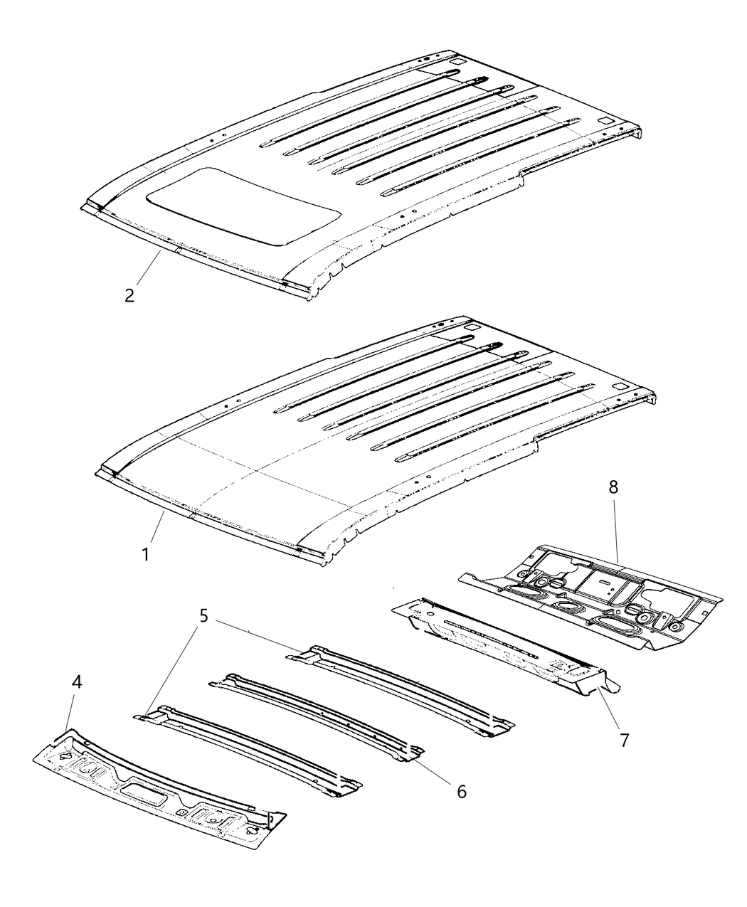 Mopar 55369449AC Header-Roof Front