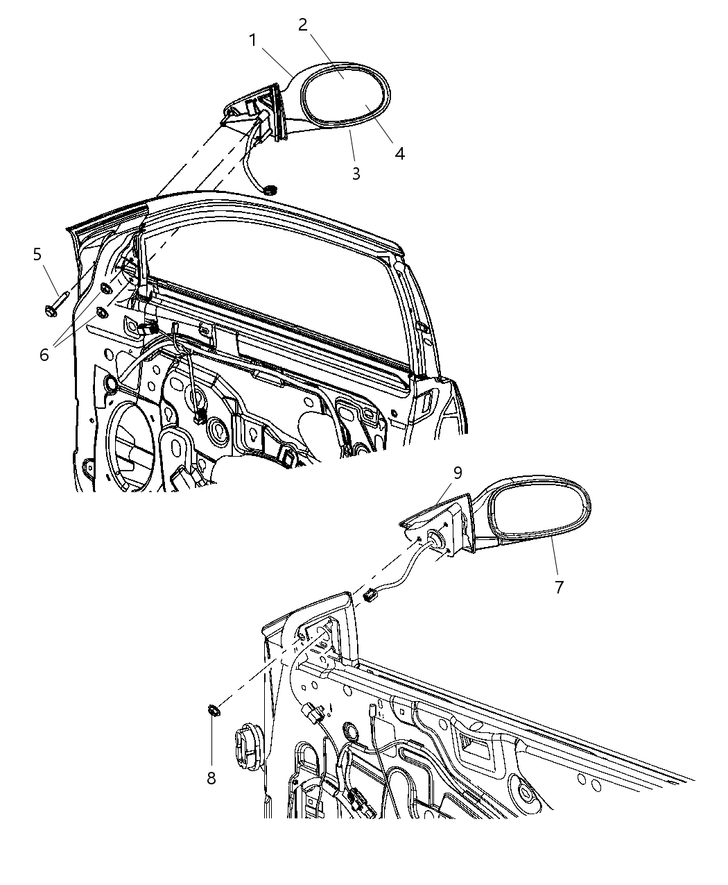 Mopar 4805310AB Mirror Outside Rearview