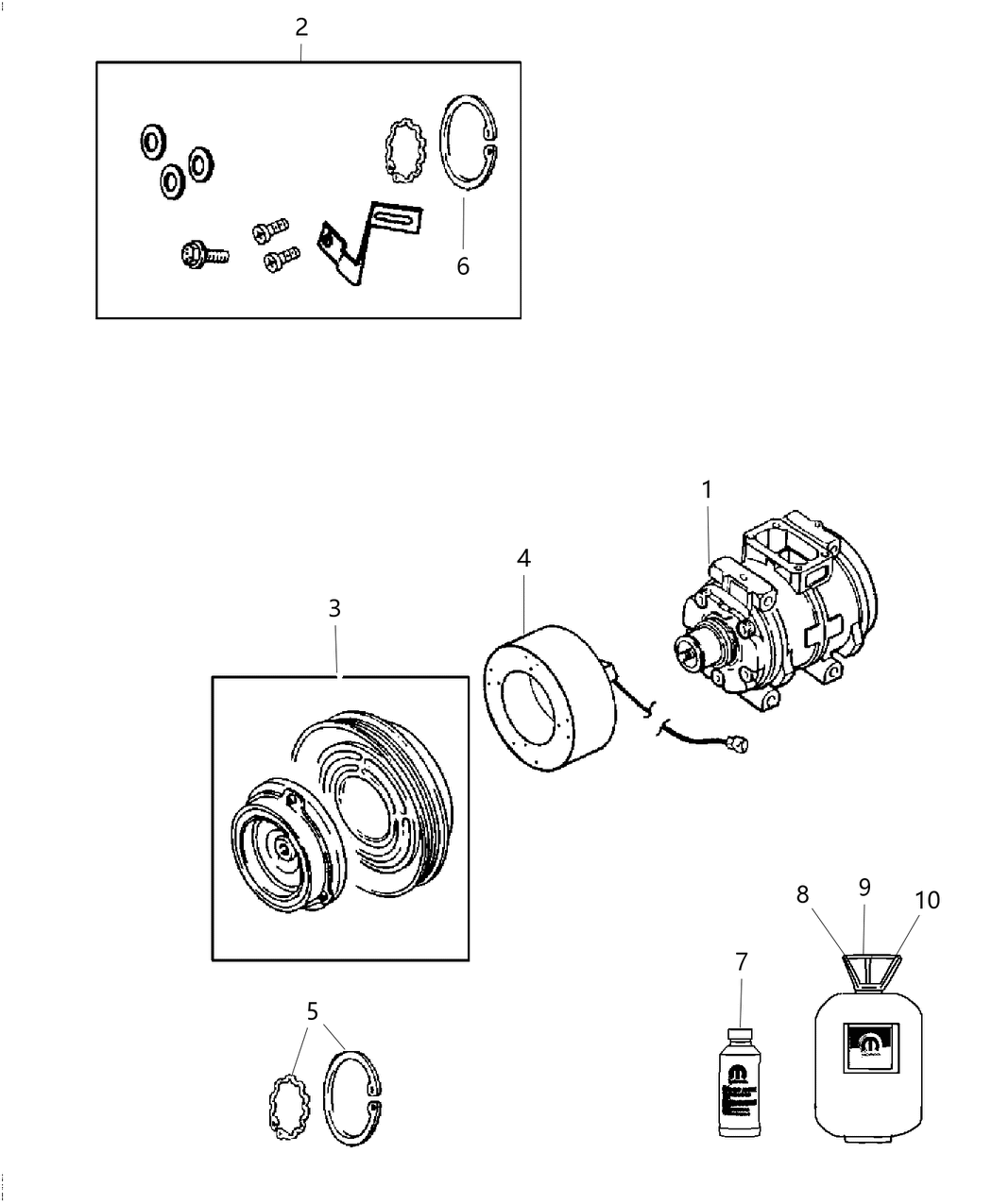 Mopar 68160395AF COMPRESOR-Air Conditioning