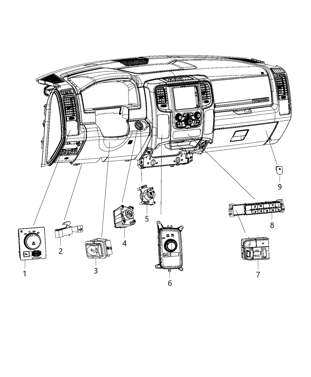 Mopar 56054468AA Switch-Instrument Panel