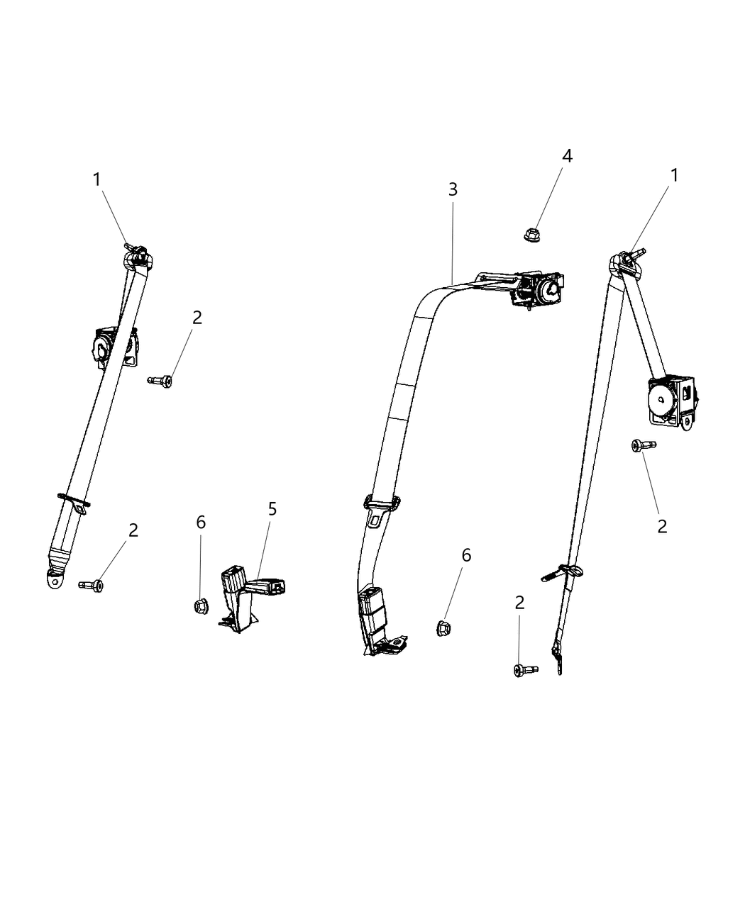 Mopar 5UZ21DX9AA Belt Assembly-RETRACTOR