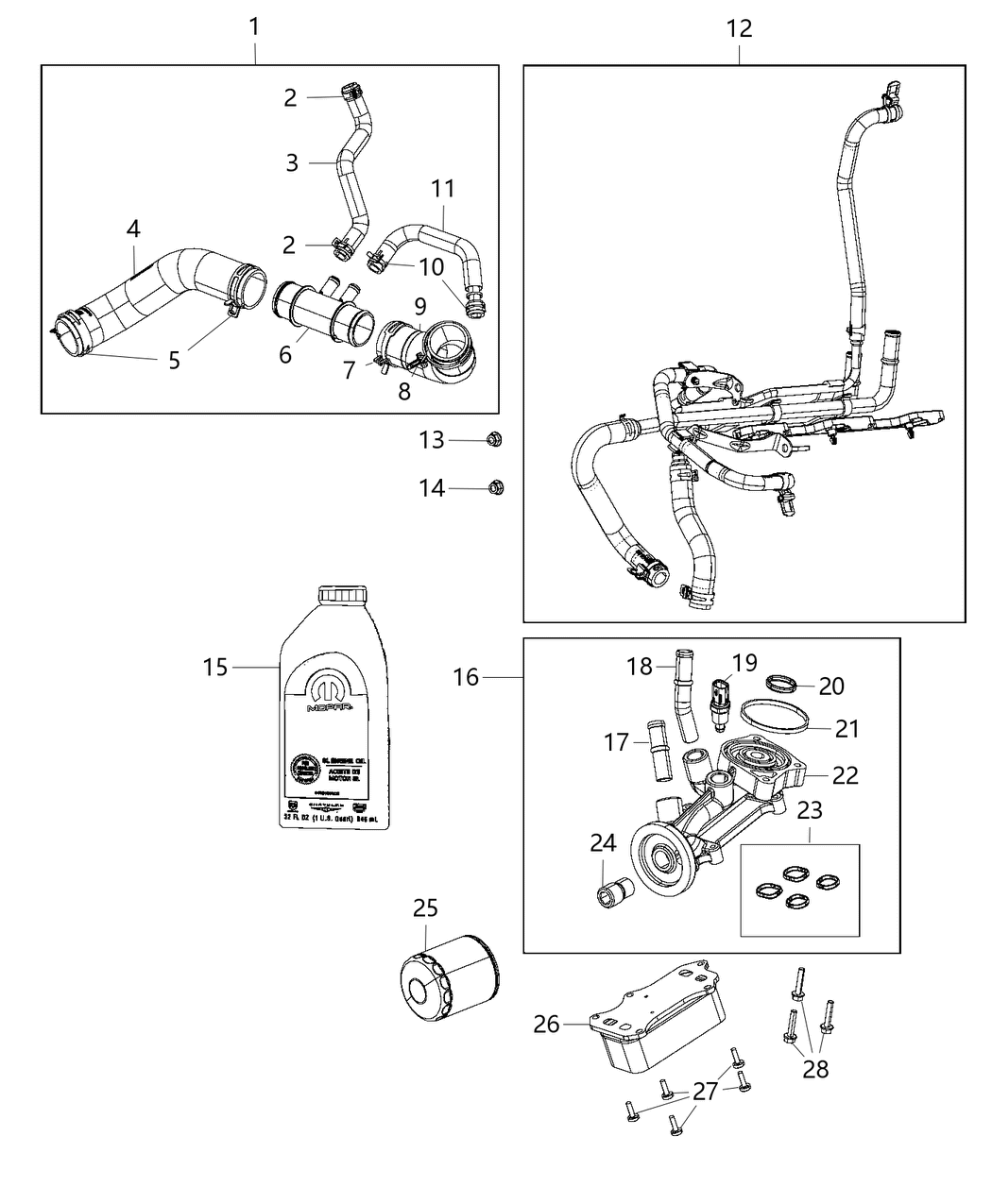 Mopar 68359796AD Radiator Outlet