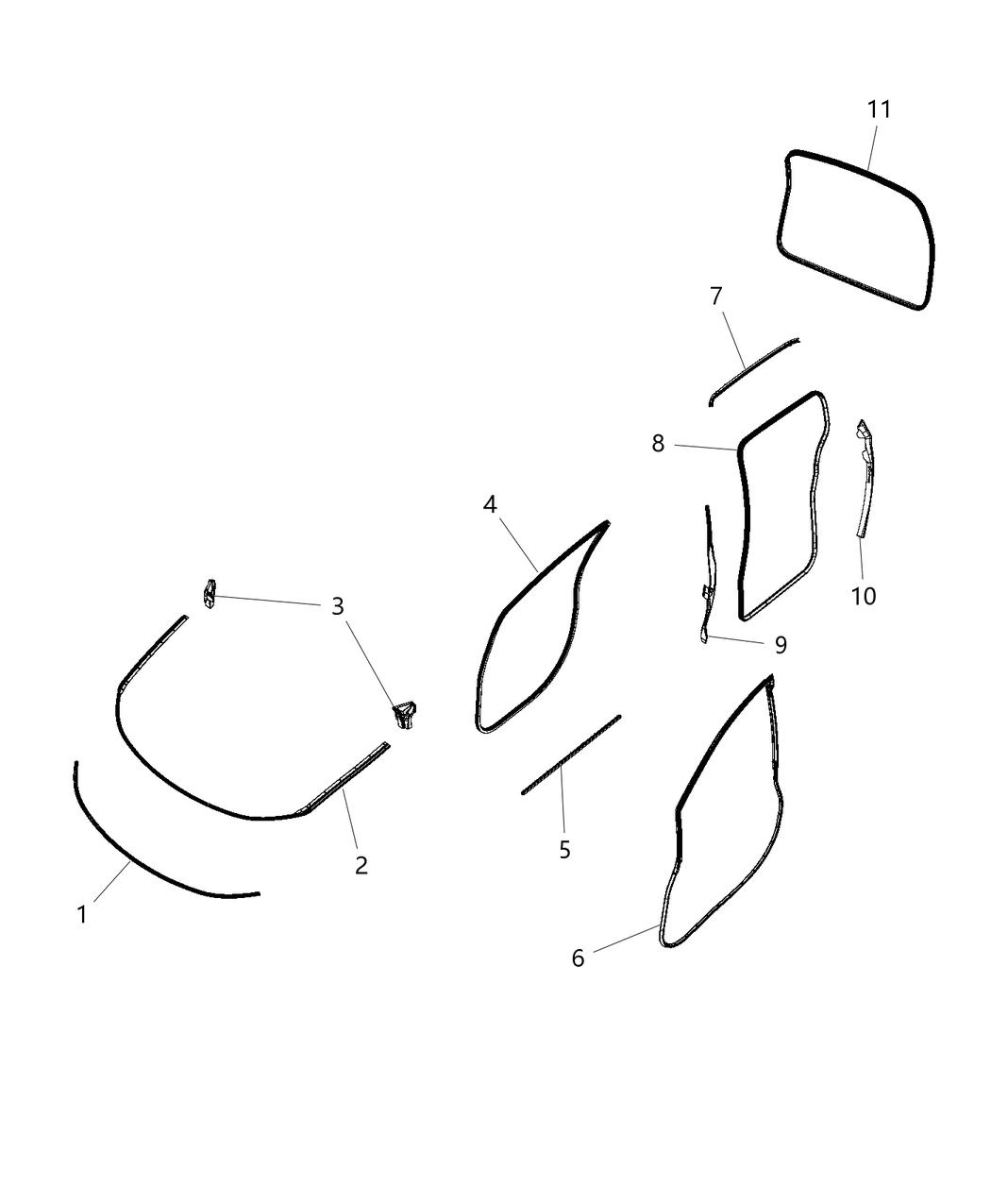 Mopar 68470338AA W/STRIP-Front Door Opening