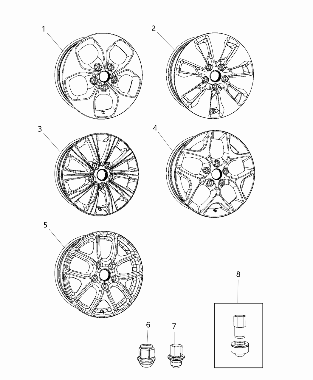 Mopar 5RJ43XZAAA Aluminum Wheel