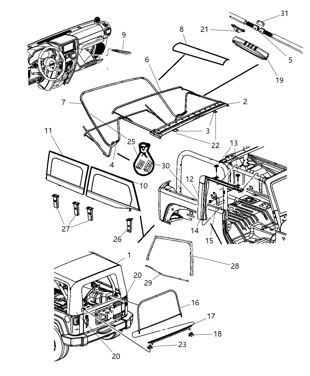 Mopar 55395236AF Rail-Door Glass