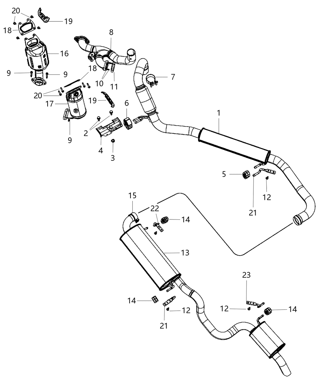 Mopar 68040540AF Exhaust Muffler And Resonator