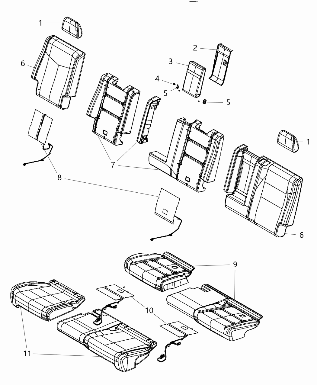 Mopar 1UP681X9AB HEADREST-Second Row