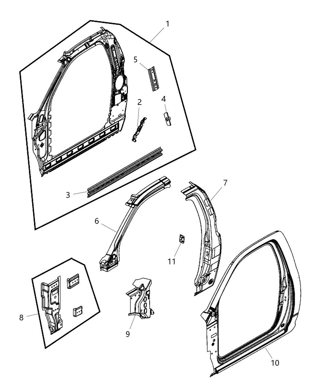 Mopar 55372407AG Panel-Body Side Aperture Inner