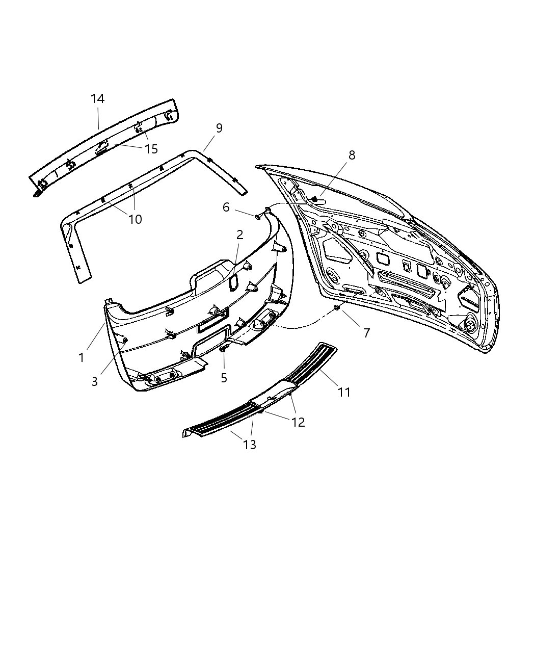 Mopar TW51BD1AG Panel-LIFTGATE Trim Lower