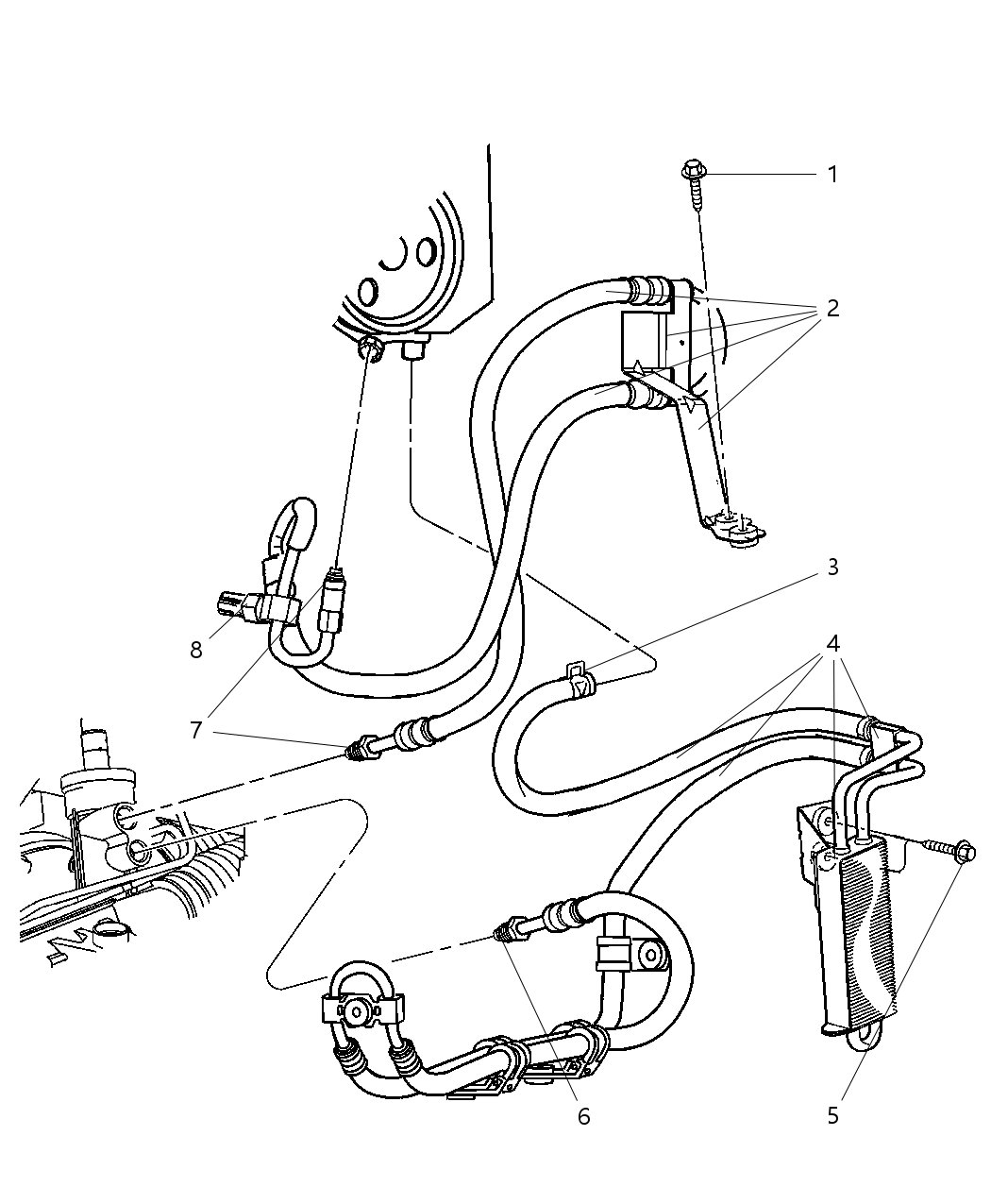 Mopar 52088714AE Line-Power Steering Pressure