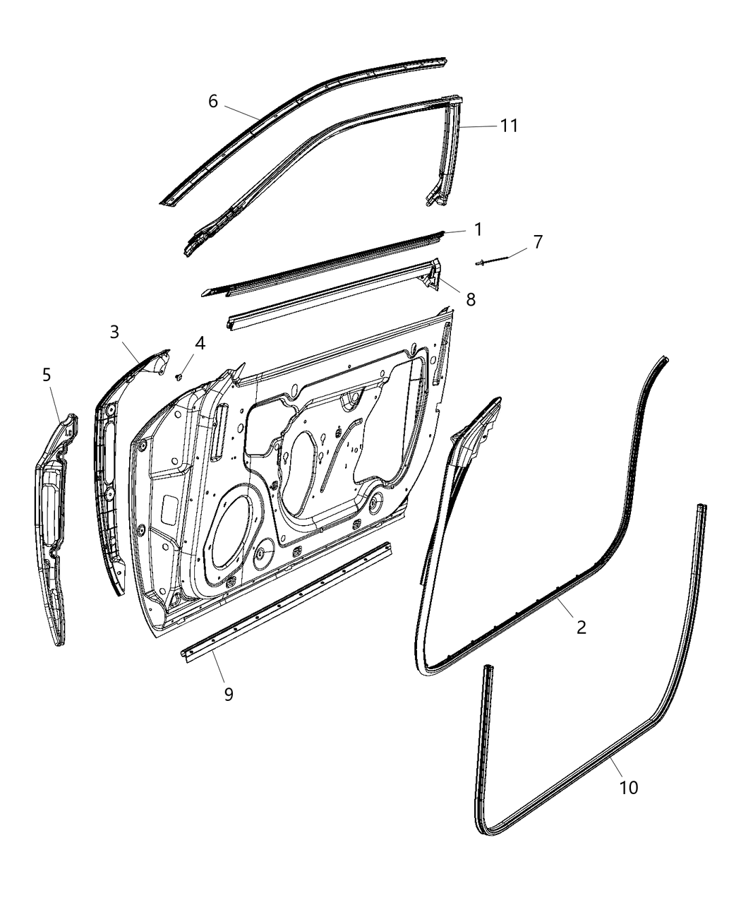 Mopar 5056274AB WEATHERSTRIP-Front Door Belt Inner