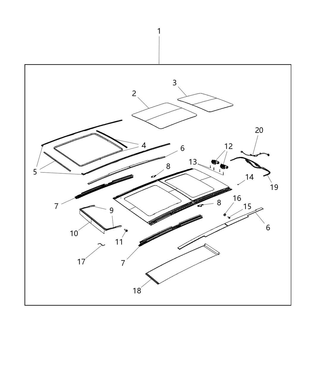 Mopar 6RH00LXHAA SUNROOF-Complete