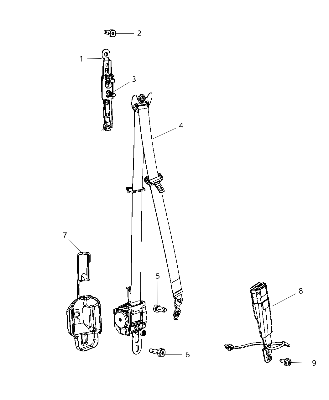 Mopar 4610241AB ADJUSTER-Seat Belt Turning Loop