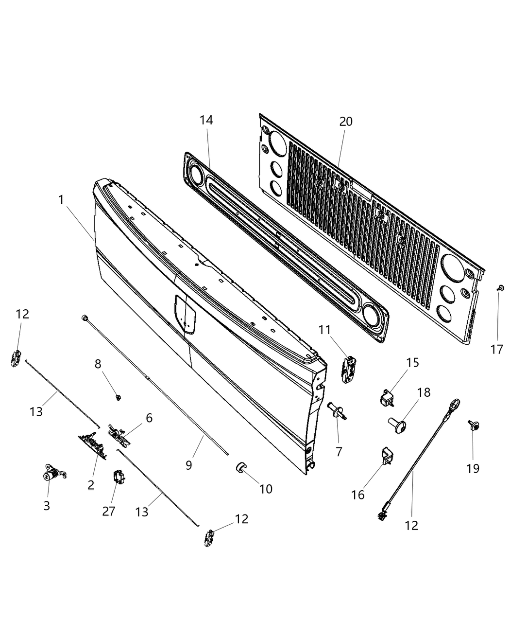 Mopar 68362566AD Tailgate