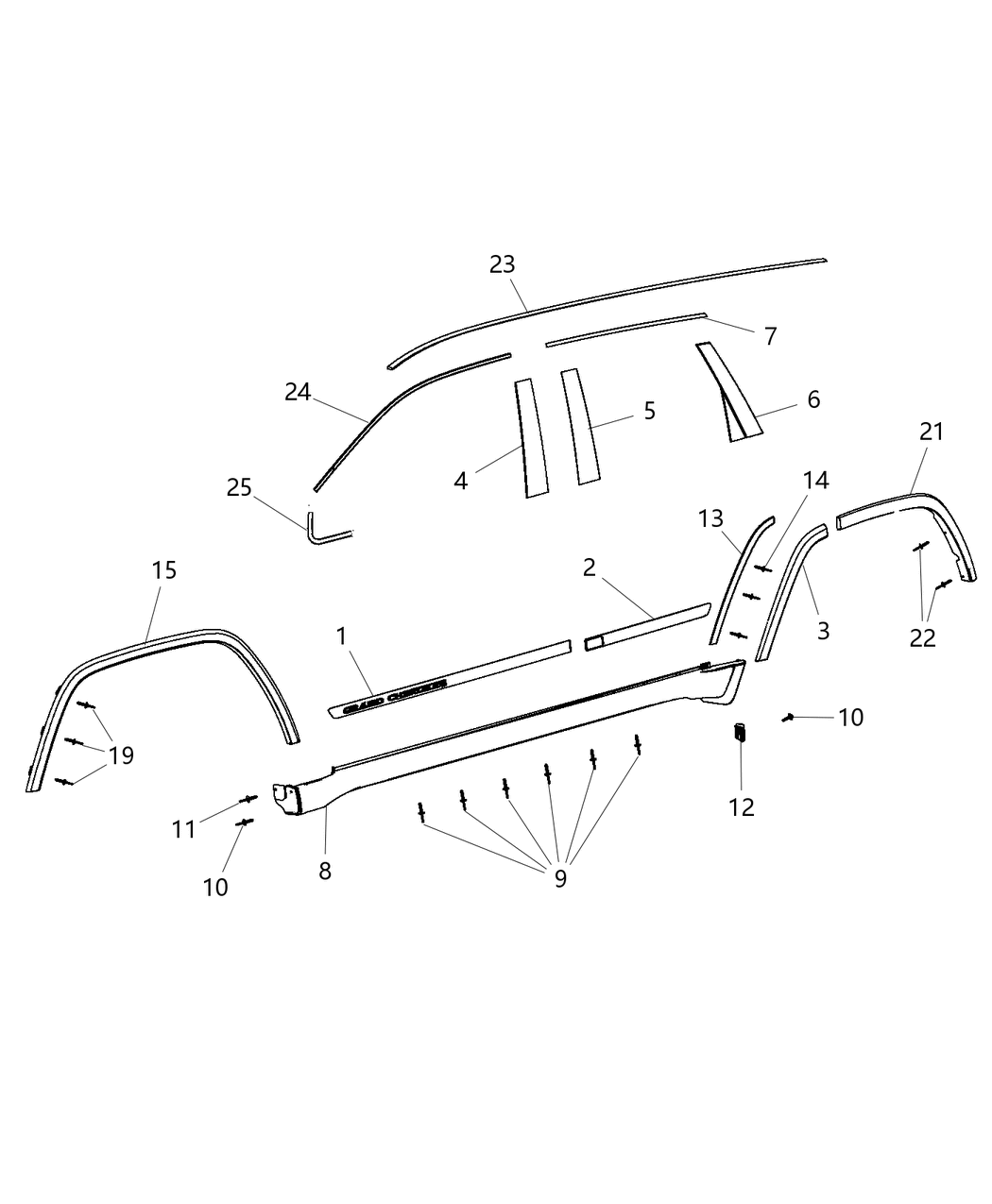 Mopar 1PC81TZZAG Molding-Wheel Flare