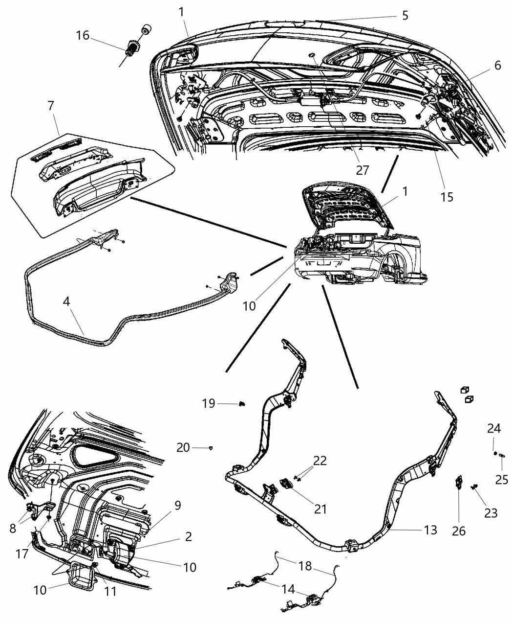 Mopar 5008826AC WEATHERSTRIP-DECKLID