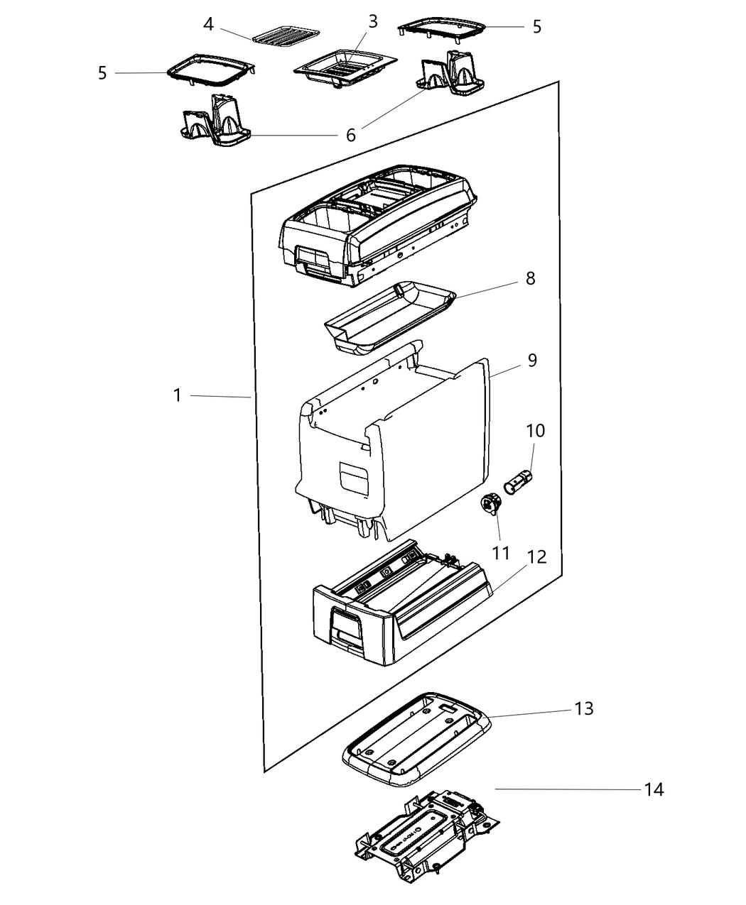 Mopar 1EV701D1AG Console-Center