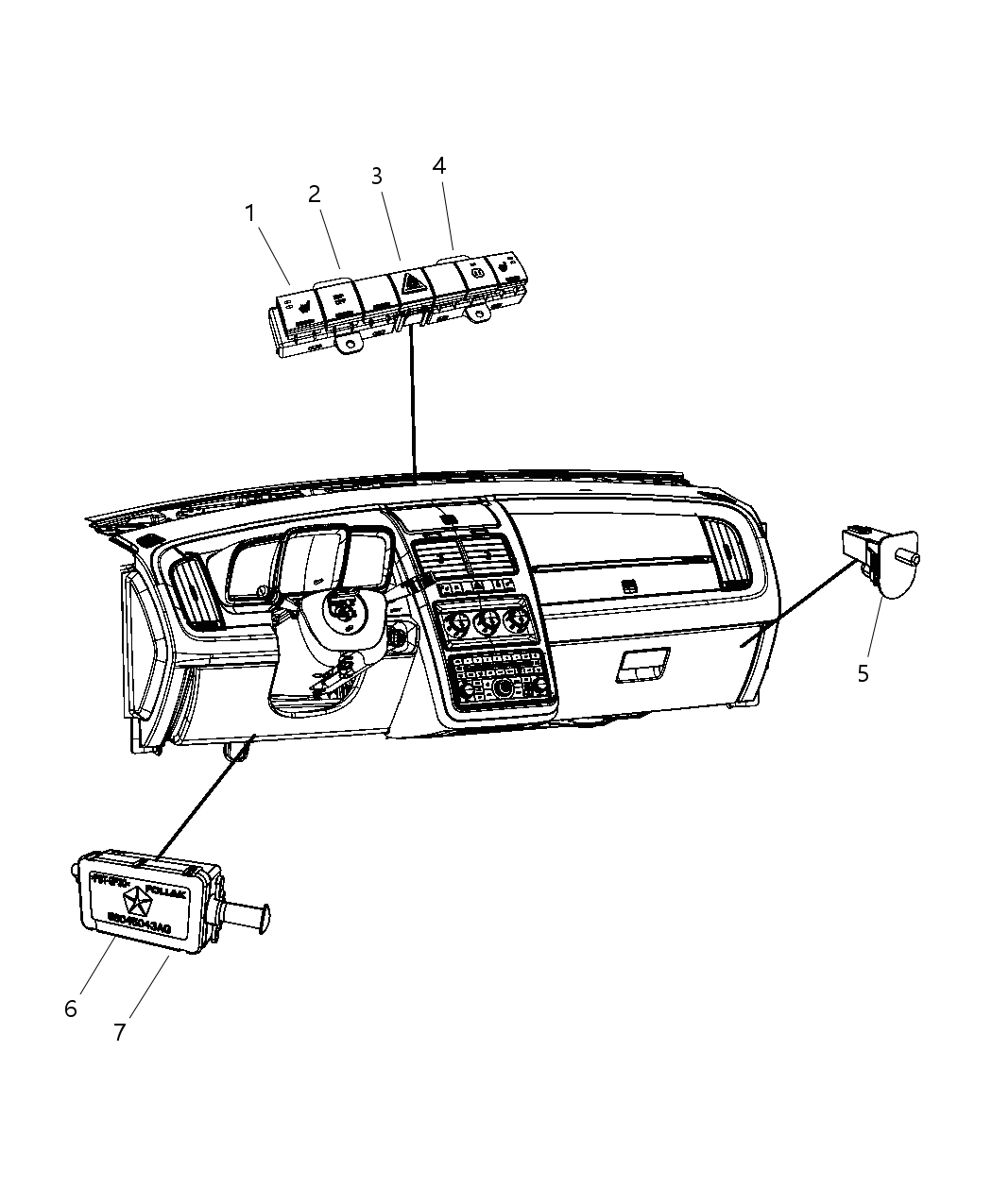 Mopar 4602568AG Switch-4 Gang