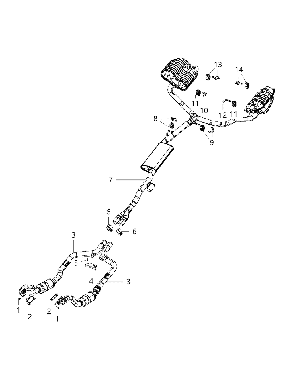 Mopar 68227346AD Exhaust Muffler And Tailpipe