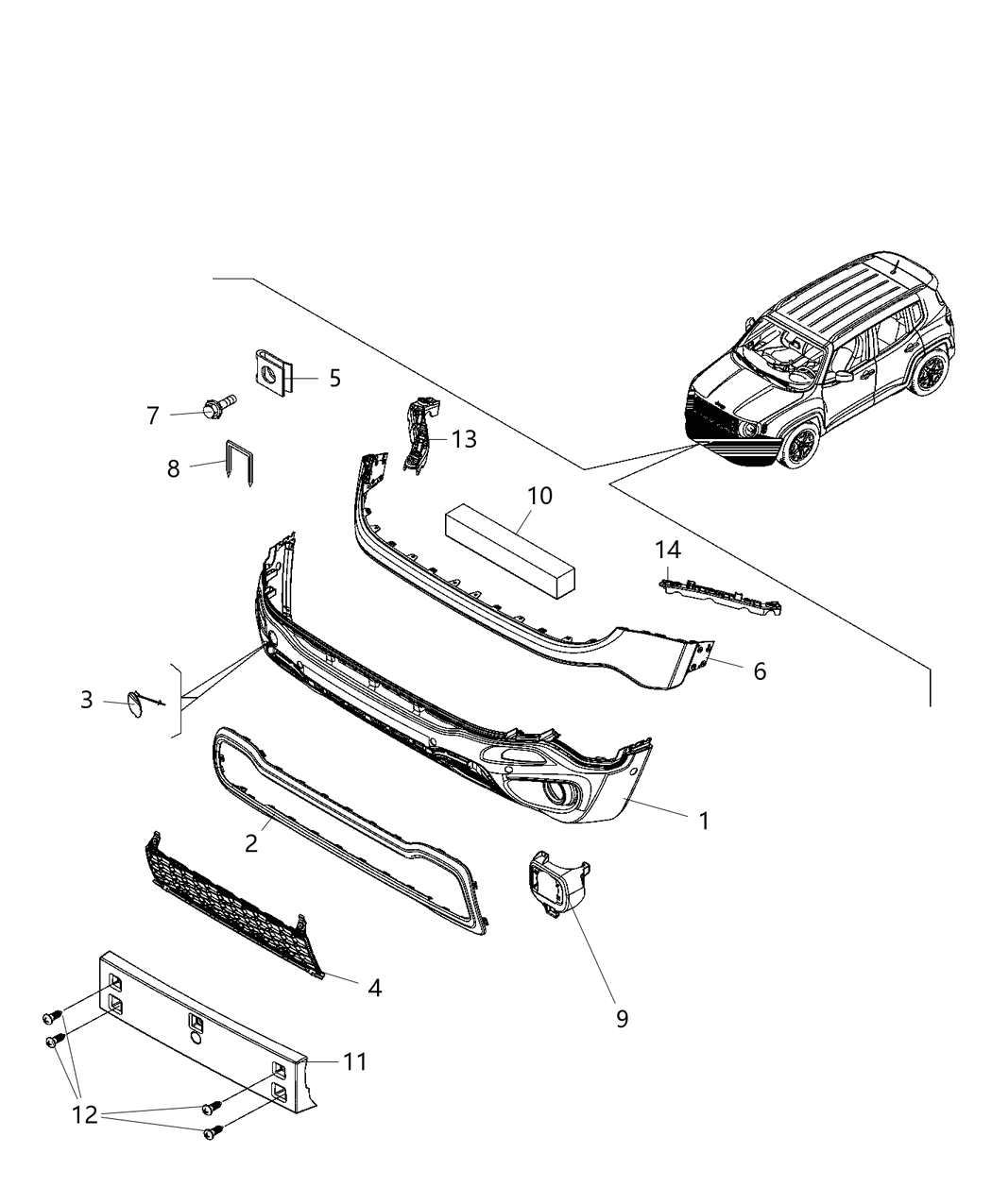 Mopar 6ZT17LXHAA Front Lower Bumper