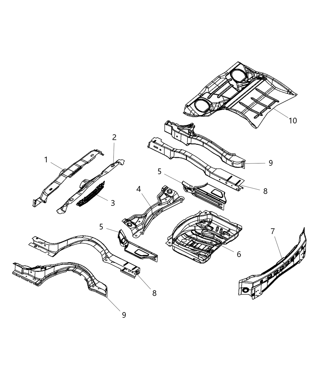 Mopar 68037704AC Panel-Deck Opening Lower