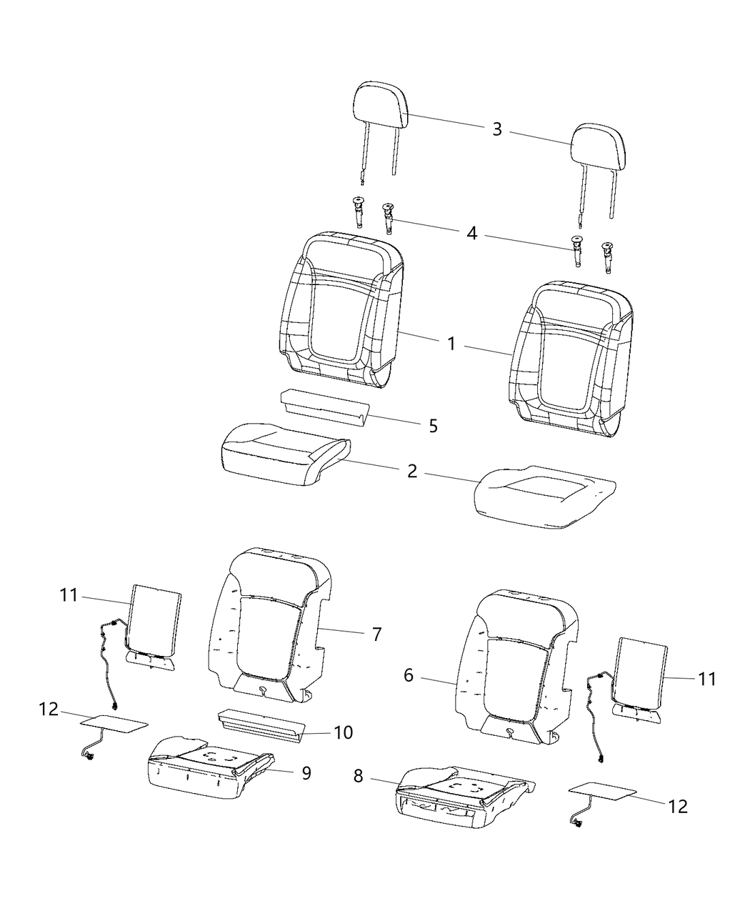 Mopar 6SJ42U00AA Front Seat Back Cover