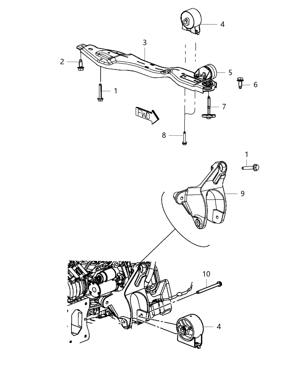 Mopar 4809828AG Support-Engine