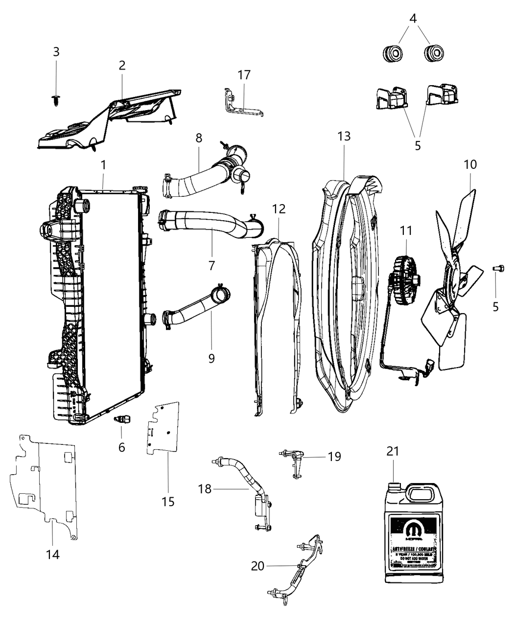 Mopar 52014722AC Hose-Radiator Inlet