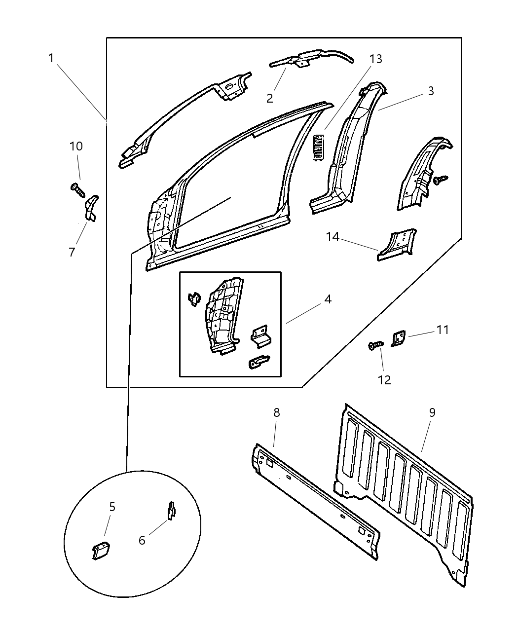 Mopar 4883906AC Panel-Body Side Aperture Rear