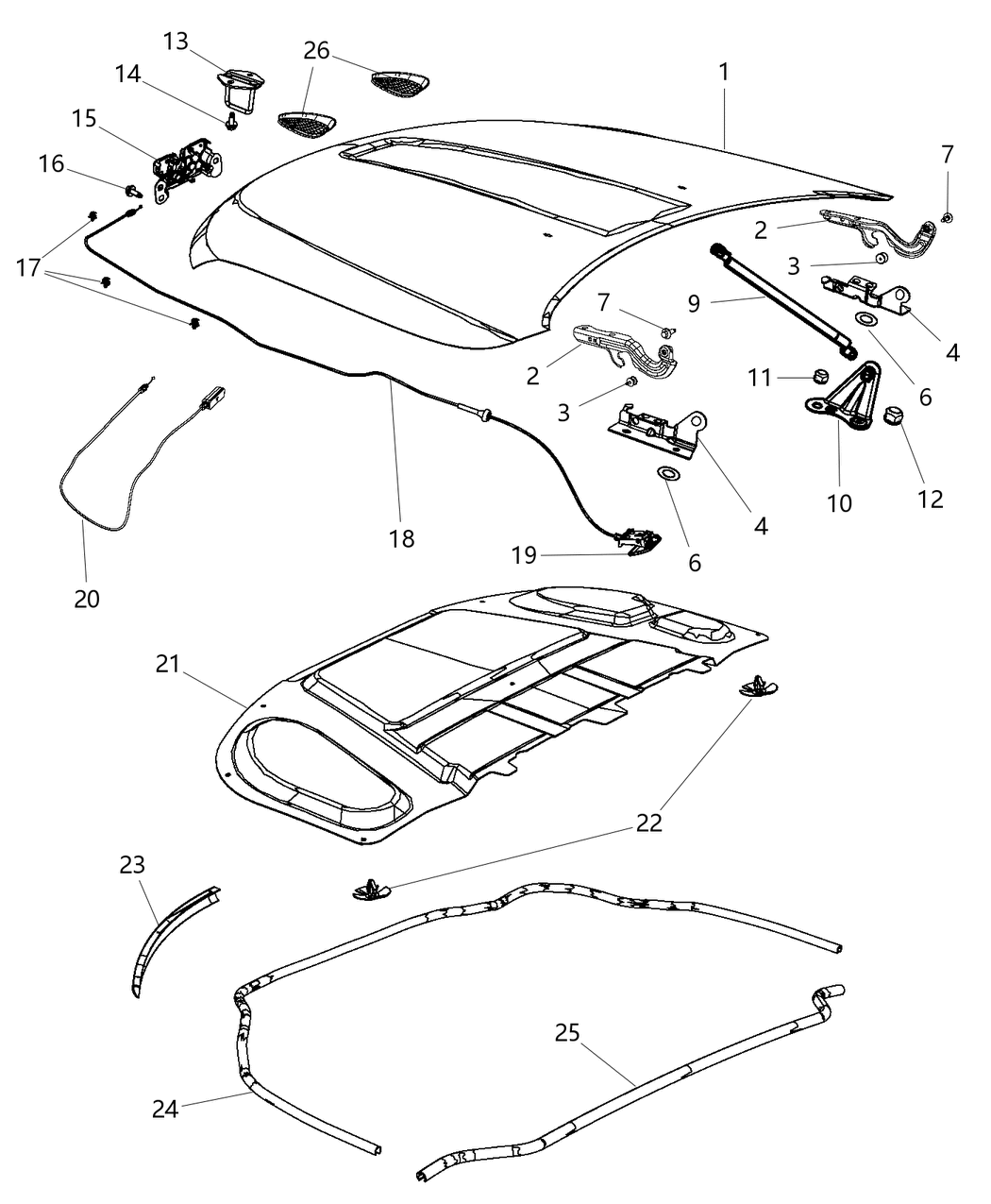 Mopar 68088724AB SILENCER-Hood